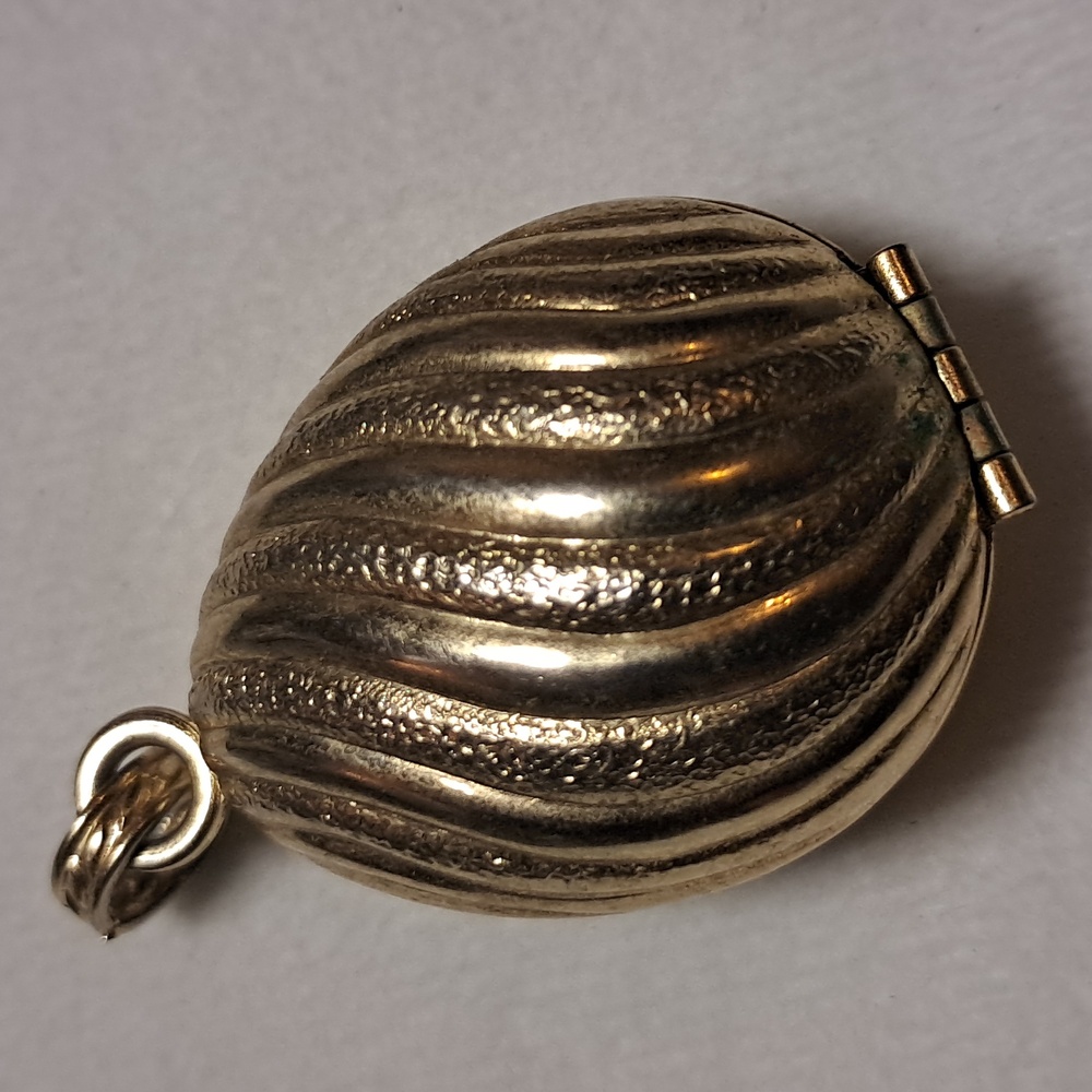 1968 Avon Golden Charmer Glacé Wax Perfume Case Pendant